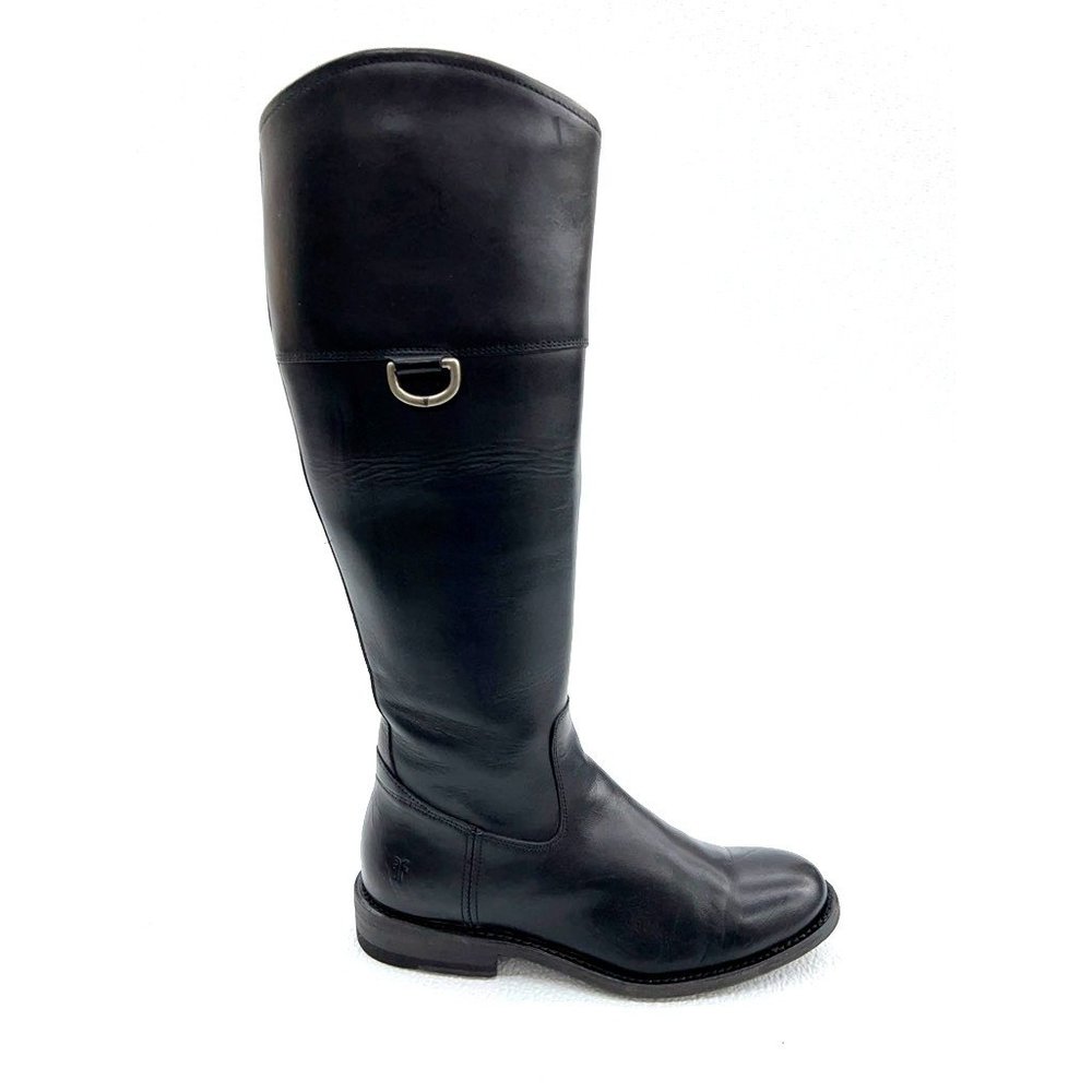 Frye Jayden Riding Boots High Knee Western Tall Boots D Ring Womens 6 B Black - Picture 7 of 10
